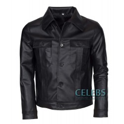 King Of Rock Elvis Presley Black Leather Jacket